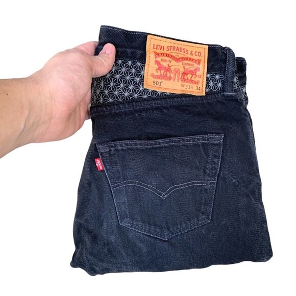 Rare Levis Jeans Size 31 Black Starflower - Picture 8 of 8